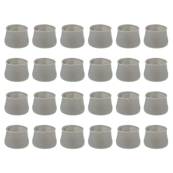 24Pcs Chair Leg Protectors, 20 x 25mm Silicone Chair Leg Caps, Grey