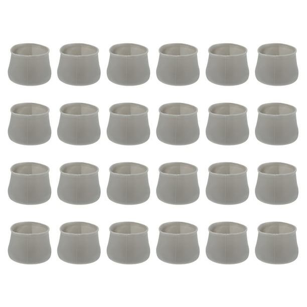 24 Piezas Protectores de Patas de Silla, Tapas de Patas de Silla de Silicona de 20 x 25mm, Gris