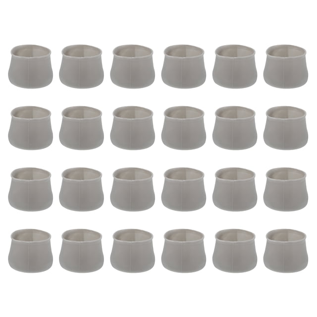 24 Piezas Protectores de Patas de Silla, Tapas de Patas de Silla de Silicona de 20 x 25mm, Gris
