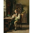 thumbnail image 3 of Johann Hamza 12x14 Black Modern Framed Museum Art Print Titled - The Clock Maker, 3 of 5