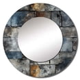 thumbnail image 2 of Designart "Rugged Concrete Illusion Art" Graphic Print Rund Mirror For Wall Decor - Large Grey Round Printed Mirror -Modern Round Living Room Mirror - 23" x 23", 2 of 6