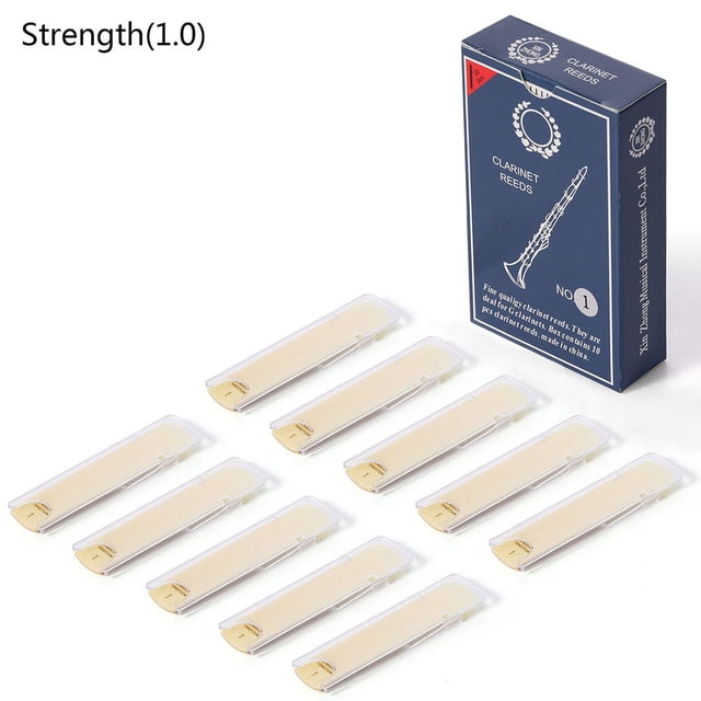 Lefu 10 Pcs Anches de Clarinette Bb Force 1/1.5/2/2.5/3/3.5 Pièces d'Étui à Bois