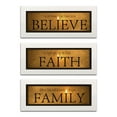 thumbnail image 2 of Gango Home Decor Contemporary Family, Believe, & Faith; Three 18x6in Art Prints in White Frames, 2 of 7