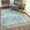 Blue / Beige, variant on Bloom Rugs Caria Washable Non-Slip 10 ft Runner - Teal/Ivory Geometric Runner for Entryway, Hallway, Bathroom, and Kitchen - Exact Size: 2'6" x 10'