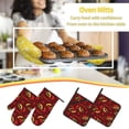 thumbnail image 5 of Haiem Hot Chili Print Extra Long Oven Mitts and Pot Holders 4pc Sets: Heat Resistant Silicone Oven Mittens with Mini Oven Gloves and Hot Pads Potholders, 5 of 6