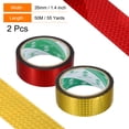 thumbnail image 2 of Washi Prism Tape Set 35mm Wide Holographic Color for Holiday Packaging and Decoration, Red, Gold Tone, 2 of 5