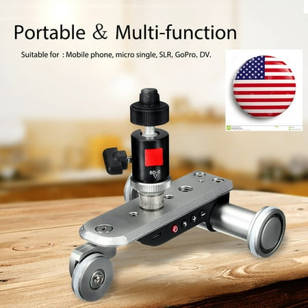 Chargeable Electric Motorized Pulley Car Video Dolly Track Slider Rolling Camera for MobilePhone, Micro Single, (Best Motorized Camera Slider 2019)