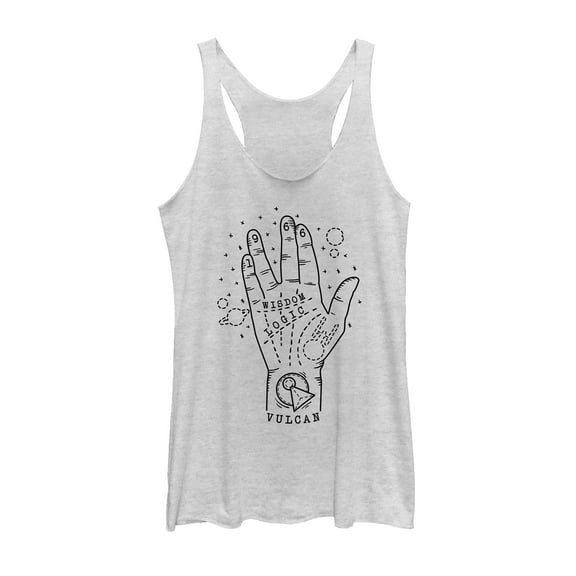 Women's Star Trek Vulcan Palm Reading Since 1966  Racerback Tank Top White Heather Small