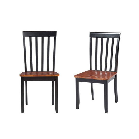 Boraam Bloomington High Back Wood Dining Chairs, Set of 2, Black/Cherry Finish