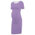 thumbnail image 7 of jobturf Pregnancy Dress for Women Stretchy Slim Fitted Cocktail Dresses Casual Short Sleeve Maternity Nightgown Summer Clothes S-XL, 7 of 7