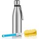 thumbnail image 2 of Stainless Steel Water Bottle, 500ml Water Bottle BPA Free, 12 Hrs Hot/24 Hrs Cold, Leakproof Water Flasks(Silver), 2 of 5