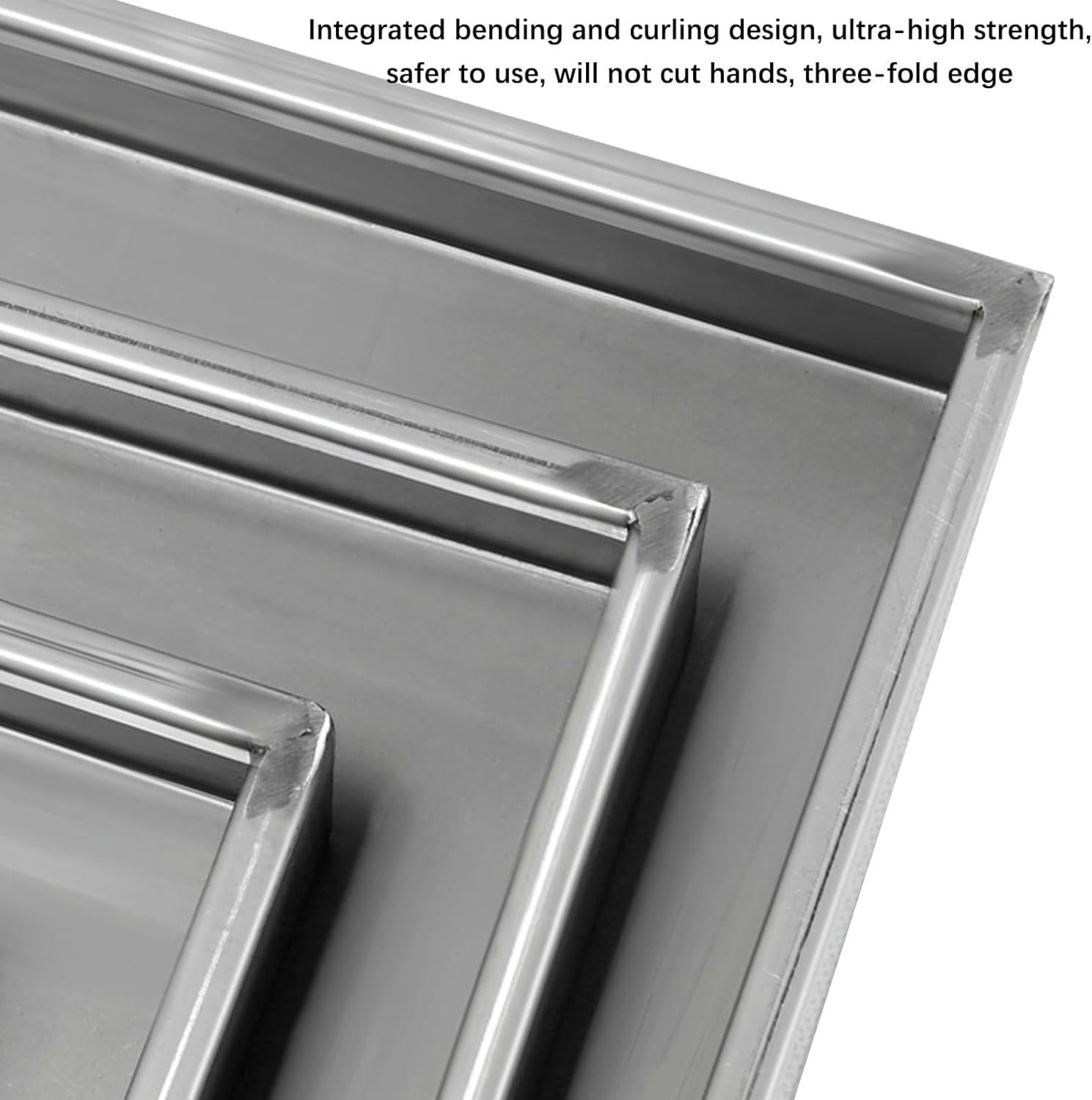 GXCZ Stainless Steel Leakproof Tray, Rectangular Oil Change Drain Pan, Kitchen Factory Warehouse Garage Drain Tray, Spill Containment Platform, Pallets (Size : 27.56x27.56x1.97in/70x70x5CM)