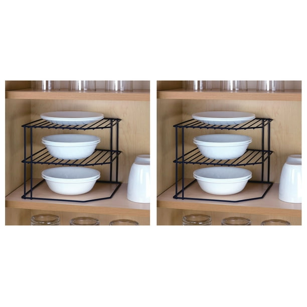 3 Tier Kitchen Cabinet Countertop Corner Rack (2-Pack ...