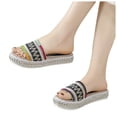 thumbnail image 2 of IUJSOY Studded Platform Sandals for Women Espadrilles Slides Slip on Bohemia Embroidery Band Sandals, 2 of 9