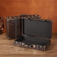 thumbnail image 5 of Sturdy Retro Wooden Suitcases Leather Cover Reinforced Edges Comfortable Grip Two Sizes Ideal for Travel and Storage, 5 of 8