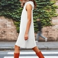 thumbnail image 2 of UTSJKR Women's Long Hooded Vests Plush Sleeveless Winter Thermal Vest Coat Loose Fit Casual Side Slit Hem Knee Outerwear White XXXL, 2 of 7