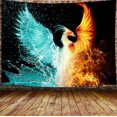 thumbnail image 1 of 95x73cm Tapiz pequeño de Fénix de fantasía, Tapiz de anime de animales de Fénix en ascenso de agua, hielo y fuego para colgar en la pared para dormitorio, Tapiz estético para hombres B, 1 of 3