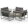 thumbnail image 2 of Costway 8 PCS Patio Furniture Set PE Rattan Conversation Sofa Set with Thick Cushions, 2 of 10