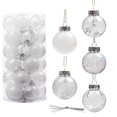 thumbnail image 1 of 30Pcs Shatterproof Clear Plastic Christmas Ball Ornaments Decorative Xmas Balls Baubles Set with Stuffed Delicate Decorations 2.4", 1 of 5
