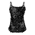 thumbnail image 6 of Stichou Womens Sequin Tops Sparkly Strappy Tank Tops 2026 V Neck Top Concert Outfits Party Club Night Black XL, 6 of 6