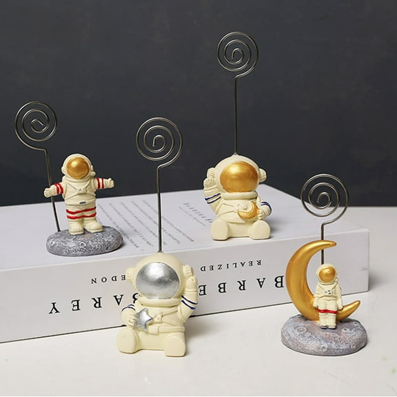 UNOMOR Novelty Office Desk Accessories Photo Display Clips Resin Astronaut Shape 1Pack for Home