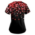 thumbnail image 5 of Womens Valentine's Day Scrub Tops Cute Heart Print Short Sleeve Nurse Working Uniforms Valentine's Day Soft Stretchy Holiday Scrub T Shirts, 5 of 5