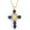 Dark Blue, variant on Crystal Zircon Cross Necklace For Women Choker Charm Virgin Mary Pendant Box Chain Female Jewelry Collier Femme - Gold-color - 17.5 inch (box)
