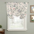 thumbnail image 2 of Spring Flowers Tie Up Curtains for Windows, Balloon Window Shades, Blue Pink Floral Leaves Farmhouse Vintage Plants Kitchen Window Treatments Roll Up Curtain for Basement/Nursery 52"x45", 2 of 8