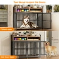 thumbnail image 4 of ModFurne Large Dog Crate Furniture with Drawers Storage, Puppy Dog Kennel Indoor with Double Doors, Brown, 4 of 8