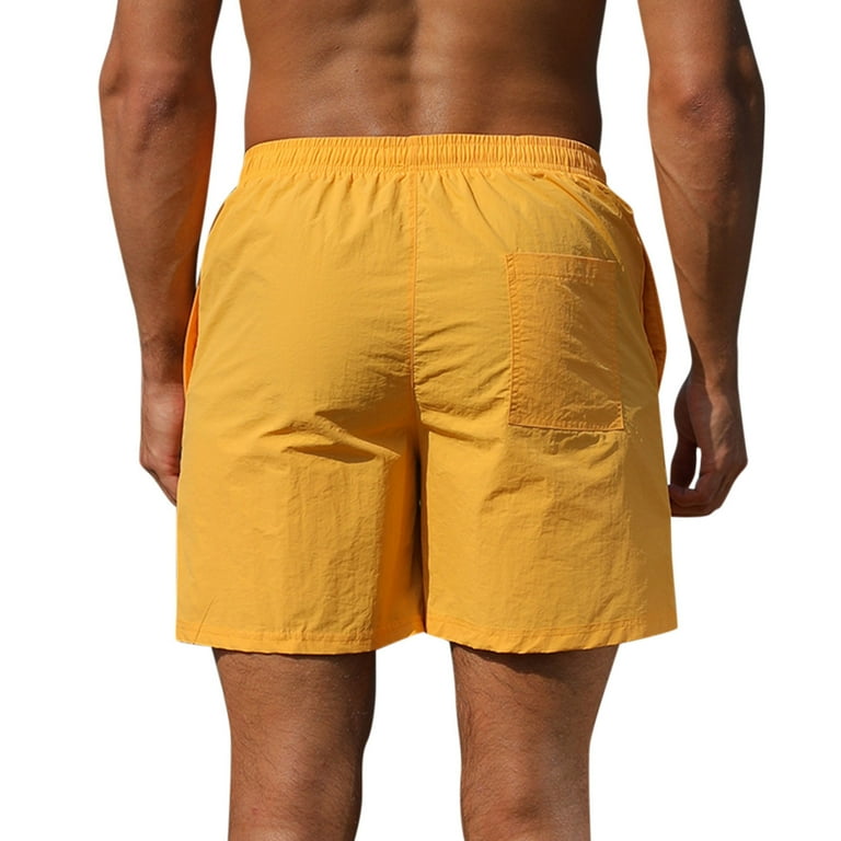 WDS (BE YOUTH TOWN)Beach Shorts M Yellow yellow shorts male casual pants solid trend youth summer