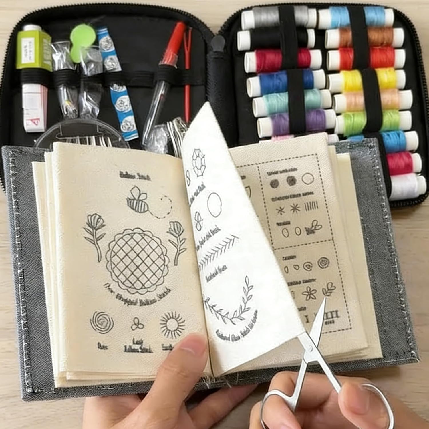 Upgraded Embroidery Stitch Book Kit, Advanced Embroidery Book Kit, DIY Embroidery Stitch Bo-ok kit with Multiple Sewing Kit, 108 Pattern for DIY and Sew Enthusiast