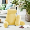 thumbnail image 6 of Nestl Reading Pillow, Extra Large Bed Rest Pillow with Arms – Premium Shredded Memory Foam TV Pillow, Detachable Neck Roll & Lumbar Support Pillow - Light Yellow, 6 of 7