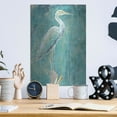 thumbnail image 6 of Luxe Metal Art 'Coastal Egret I Dark' by Sue Schlabach, Metal Wall Art, 12"x16", 6 of 9