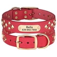 thumbnail image 3 of Pet Artist Cool Studded Personalized Custom Dog Collars ID Name Leather Adjustable for Small Large Dogs, 3 of 11