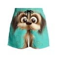 thumbnail image 6 of BRGZLK Mens Beach Shorts Summer Drawstring Waist Funny Cute Expression Of Puppy Print Summer Swim Trunks Novelty Beachwear Sports Vacation Shorts with Pockets, 6 of 6