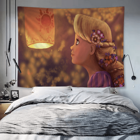 Rapunzels Happy Birthday Backdrop Rapunzels Banner Poster for Rapunzels Theme Party Decorations Birthday Supplies Background Studio Shoot Photo Props Booth