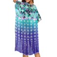 thumbnail image 4 of HELLHERO Polyester Long Kimono Swimsuit Cover Up for Vacation Loose Breathable Mermaid Scales, 4 of 6