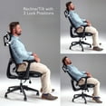 thumbnail image 6 of Align High Back Ergonomic Office Chair with Lumbar Support in Black Fabric, 6 of 10