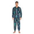 thumbnail image 3 of FORMRS Onesies Pajama for Adults Unisex Hoodie Winter Jumpsuit One Piece Sleepwear, Sizes S-2XL, Green Jellyfish Pattern, 3 of 7