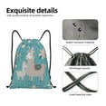 thumbnail image 3 of Yiaed Teal Mama Llama Print Drawstring Bags Drawstring Backpack Bulk String Back Pack Gym Sport Bag-Small, 3 of 5