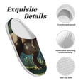thumbnail image 5 of Lsque Green Forest Dinosaur Pattern Womens Comfort Cotton on Scuff With Memory Foam and Anti-skid Sole Slipper-46/47, 5 of 7