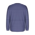 thumbnail image 4 of Womens Long Sleeve T-Shirts Long Sleeve Chest Pocket Button Henley Neck Striped Graphic Tunic Tops Loose Casual Tees (L, Dark Blue), 4 of 7