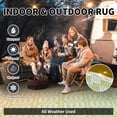 thumbnail image 4 of SIXHOME Outdoor Rug with LED Strip Lights 9'x12' Waterproof Patio Rug Reversible Indoor Outdoor Rug Lightweight Plastic Straw Rug for RV Camping Deck Balcony Boho Porch Decor Sage and Yellow, 4 of 9