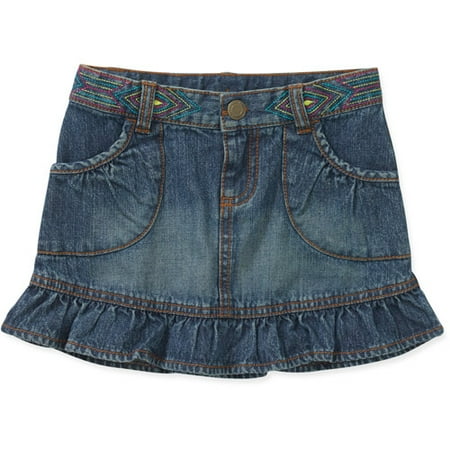 Denim skirt for toddler girl True Craft Toddler Girls Denim Skirt. This classic denim skirt is a must-have for your toddler girl 's warrobe. This chic, fashion-forward essential can easily be paired with a crisp tee or tank and sandals for a super cute ensemble. more.