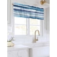 thumbnail image 3 of Valances for Windows Blue Abstract Wave Rod Pocket Cafe Window Treatments Valance Curtains for Kitchen Bathroom Laundry Basement Windows 60"x18", 3 of 9