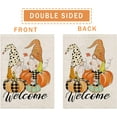thumbnail image 5 of welcome gnome fall pumpkin garden flag 12.5x18 Inch small double sided burlap flags for outside Buffalo Check Plaid outdoor seasonal decor for yard, 5 of 5
