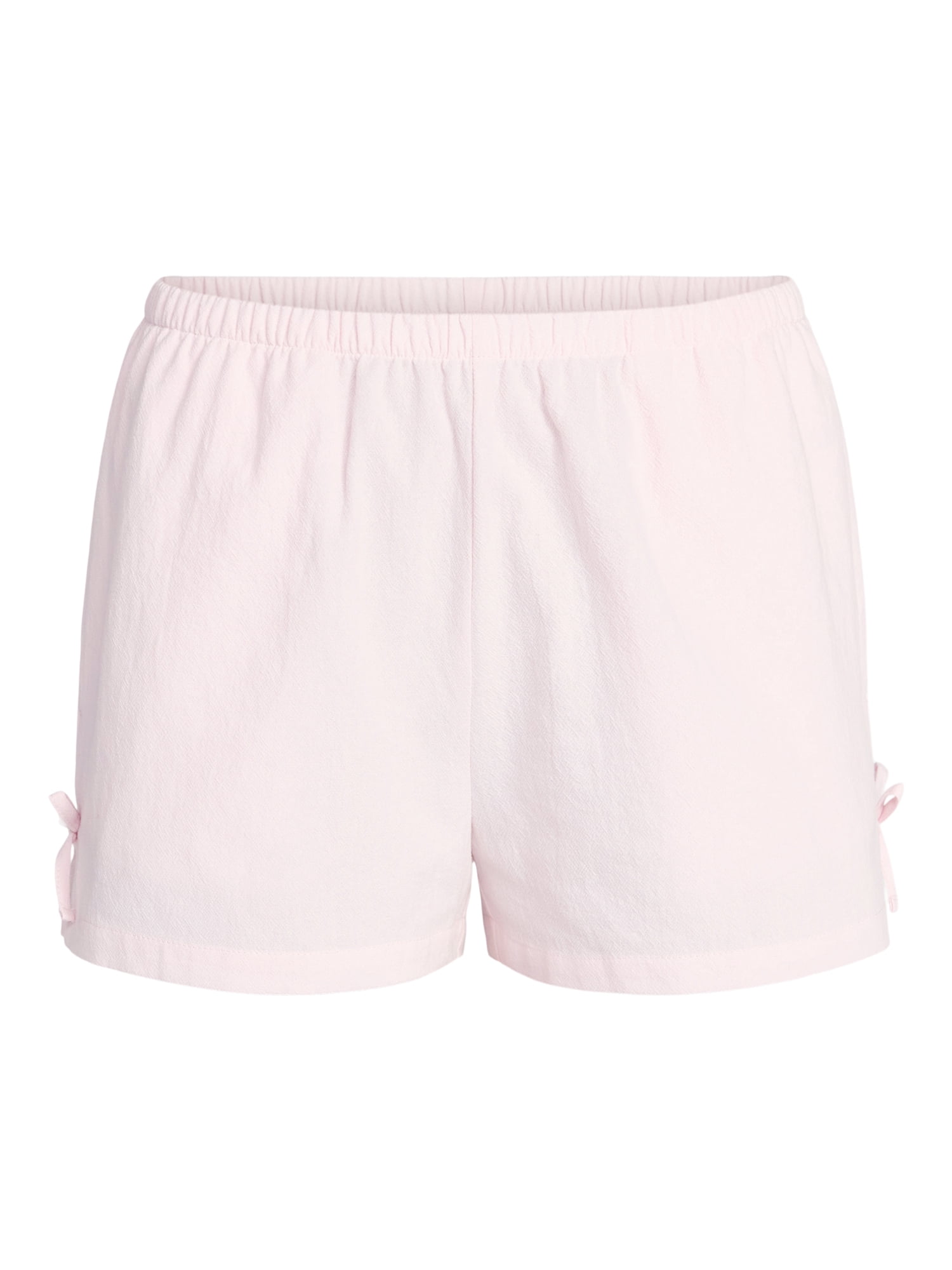 No Boundaries Cotton Pull-On Shorts with Side Bows, Women's XXS-XXL