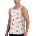 thumbnail image 2 of Daiia Dachshund Dog Puppy Printed Men's Quick Dry Fit Muscle Tank Top Slim-Fit Tank Workout Tank Top Lightweight Sports Tank Top-Large, 2 of 7