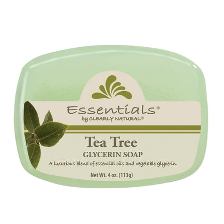 Clearly Natural Essentials Glycerin Bar Soap Tea Tree, 4-Ounces (Best Natural Bath Soap)