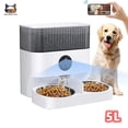 thumbnail image 2 of Tuya 5L Automatic Pet Feeder with Camera Timing Smart Cat & Dog Feeder WiFi Intelligent Food Dispenser Dual Stainless Steel Bowl ShopWise Round, 2 of 12
